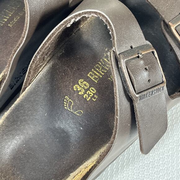 Birkenstock Arizona Mens 2 Buckle Soft Bed Real Leather Brown‎ Sandals 36/6 main image 12